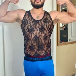 Andrew Christian Unleashed Black Lace Top